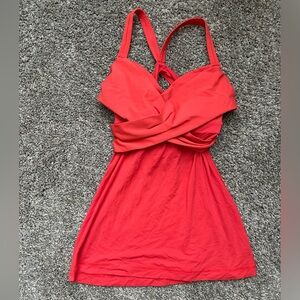 Lululemon Athletica Orange Cross-Front Tank Top